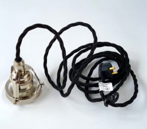 Sladdupphng nickel/E27 svart tvinnad kabel i gruppen Inredning / Belysning / Sladdupphng hos hos magnus & eva AB (1001912)
