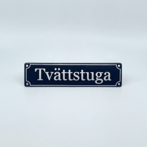 Emaljskylt Tvttstuga svart/vit i gruppen Byggnadsvrdsdetaljer / Emaljskyltar/skyltar hos hos magnus & eva AB (S1006305)